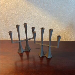 Vintage Dansk Metal Candle Holders